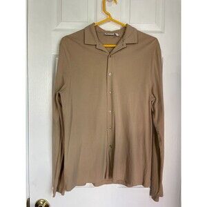 ASOS Design Button Down tan long sleeve Collared Shirt US S